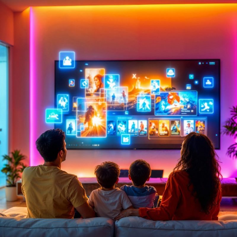 FAMILIA VIENDO TELEVISION ACAM